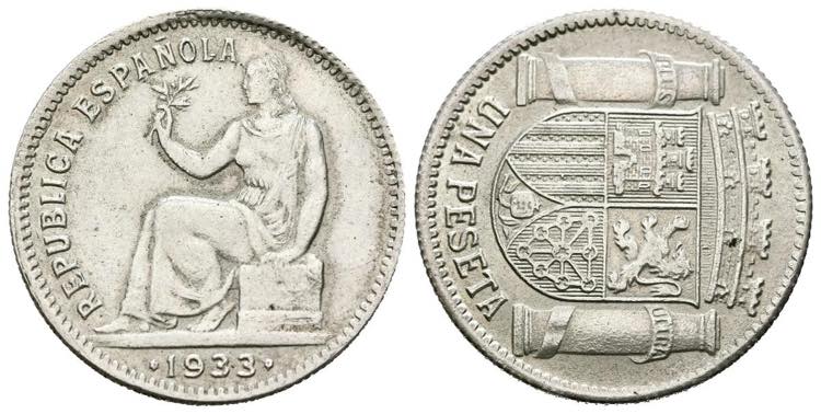 1 PESETA 1933 REV.GIRADO